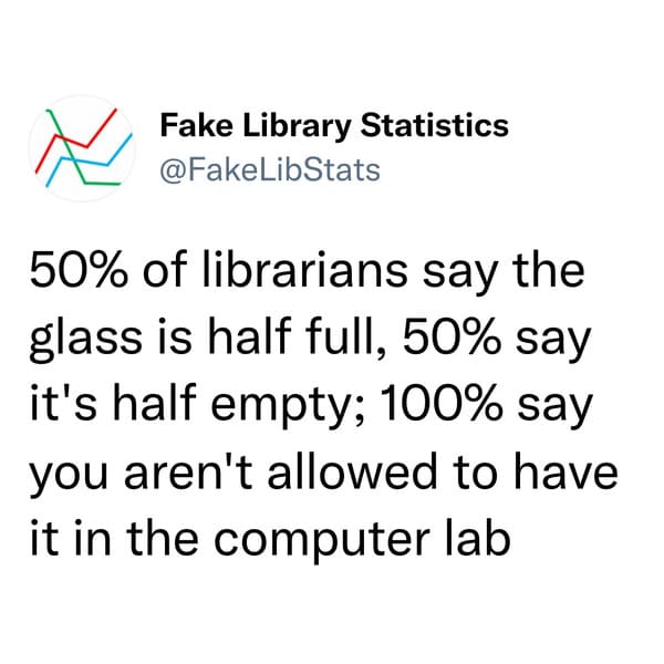 funny fake librarian statistics, memes, tweet, better book titles
