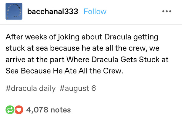 Why is everyone reading Dracula, Tumblr, blog, substack, Dracula daily, funny, memes, novel, old books, blogging, viral